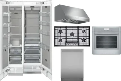 6 Piece Package Includes Refrigerator, Freezer, Cooktop, Wall Oven, Hood And Dishwasher