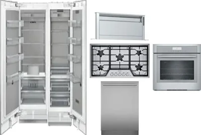 6 Piece Package Includes Refrigerator, Freezer, Cooktop, Wall Oven, Hood And Dishwasher