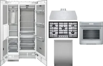 6 Piece Package Includes Refrigerator, Freezer, Cooktop, Wall Oven, Hood And Dishwasher