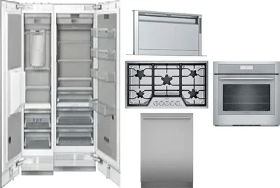 6 Piece Package Includes Refrigerator, Freezer, Cooktop, Wall Oven, Hood And Dishwasher