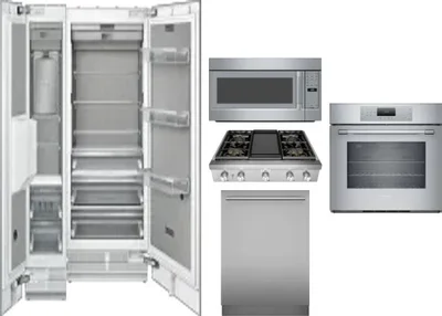 6 Piece Package Includes Refrigerator, Freezer, Cooktop, Wall Oven, Microwave And Dishwasher