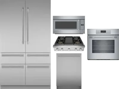 5 Piece Package Includes Refrigerator, Cooktop, Wall Oven, Microwave And Dishwasher