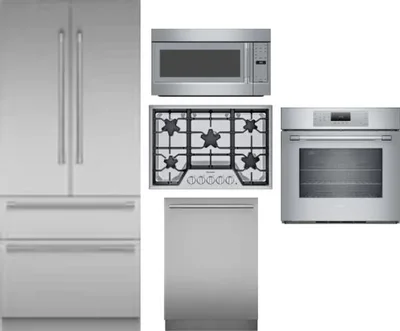 5 Piece Package Includes Refrigerator, Cooktop, Wall Oven, Microwave And Dishwasher