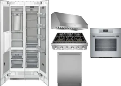 6 Piece Package Includes Refrigerator, Freezer, Cooktop, Wall Oven, Hood And Dishwasher