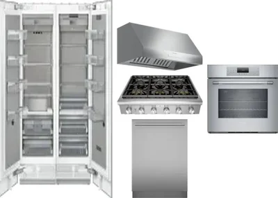 6 Piece Package Includes Refrigerator, Freezer, Cooktop, Wall Oven, Hood And Dishwasher