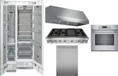 6 Piece Package Includes Refrigerator, Freezer, Cooktop, Wall Oven, Hood And Dishwasher