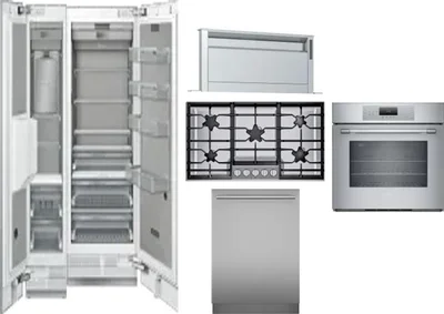 6 Piece Package Includes Refrigerator, Freezer, Cooktop, Wall Oven, Hood And Dishwasher