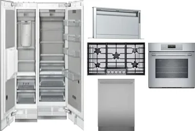 6 Piece Package Includes Refrigerator, Freezer, Cooktop, Wall Oven, Hood And Dishwasher