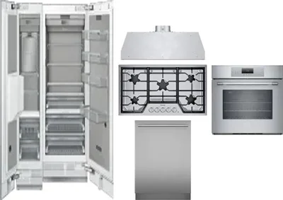 6 Piece Package Includes Refrigerator, Freezer, Cooktop, Wall Oven, Hood And Dishwasher