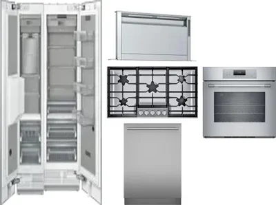 6 Piece Package Includes Refrigerator, Freezer, Cooktop, Wall Oven, Hood And Dishwasher