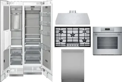 6 Piece Package Includes Refrigerator, Freezer, Cooktop, Wall Oven, Hood And Dishwasher