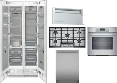 6 Piece Package Includes Refrigerator, Freezer, Cooktop, Wall Oven, Hood And Dishwasher