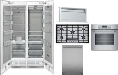 6 Piece Package Includes Refrigerator, Freezer, Cooktop, Wall Oven, Hood And Dishwasher