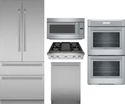 5 Piece Package Includes Refrigerator, Cooktop, Wall Oven, Microwave And Dishwasher