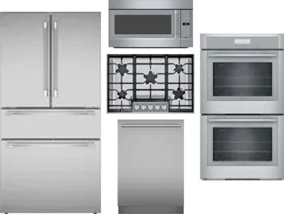 5 Piece Package Includes Refrigerator, Cooktop, Wall Oven, Microwave And Dishwasher