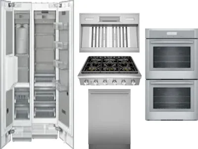 6 Piece Package Includes Refrigerator, Freezer, Cooktop, Wall Oven, Hood And Dishwasher