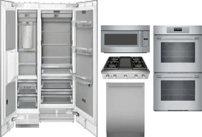 6 Piece Package Includes Refrigerator, Freezer, Cooktop, Wall Oven, Microwave And Dishwasher