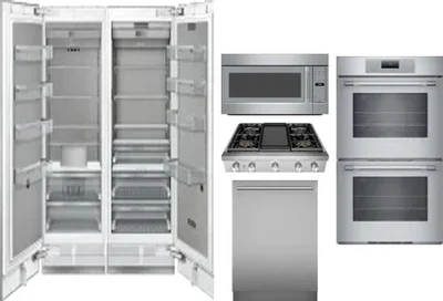 6 Piece Package Includes Refrigerator, Freezer, Cooktop, Wall Oven, Microwave And Dishwasher