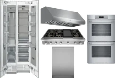 6 Piece Package Includes Refrigerator, Freezer, Cooktop, Wall Oven, Hood And Dishwasher