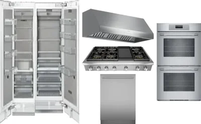 6 Piece Package Includes Refrigerator, Freezer, Cooktop, Wall Oven, Hood And Dishwasher