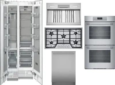 6 Piece Package Includes Refrigerator, Freezer, Cooktop, Wall Oven, Hood And Dishwasher