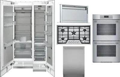 6 Piece Package Includes Refrigerator, Freezer, Cooktop, Wall Oven, Hood And Dishwasher