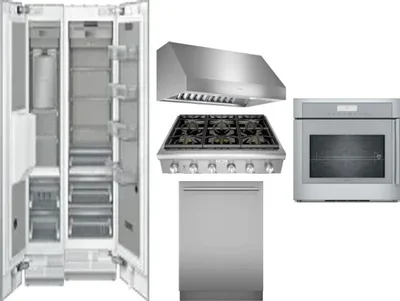 6 Piece Package Includes Refrigerator, Freezer, Cooktop, Wall Oven, Hood And Dishwasher