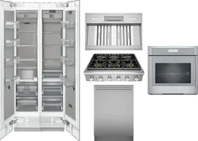 6 Piece Package Includes Refrigerator, Freezer, Cooktop, Wall Oven, Hood And Dishwasher