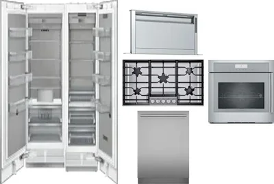 6 Piece Package Includes Refrigerator, Freezer, Cooktop, Wall Oven, Hood And Dishwasher