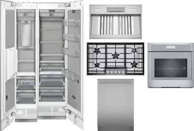 6 Piece Package Includes Refrigerator, Freezer, Cooktop, Wall Oven, Hood And Dishwasher
