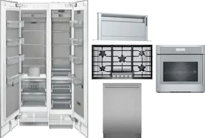 6 Piece Package Includes Refrigerator, Freezer, Cooktop, Wall Oven, Hood And Dishwasher