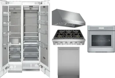 6 Piece Package Includes Refrigerator, Freezer, Cooktop, Wall Oven, Hood And Dishwasher