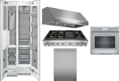 6 Piece Package Includes Refrigerator, Freezer, Cooktop, Wall Oven, Hood And Dishwasher