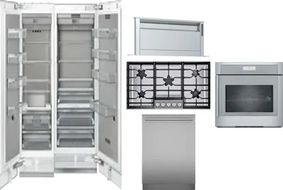 6 Piece Package Includes Refrigerator, Freezer, Cooktop, Wall Oven, Hood And Dishwasher