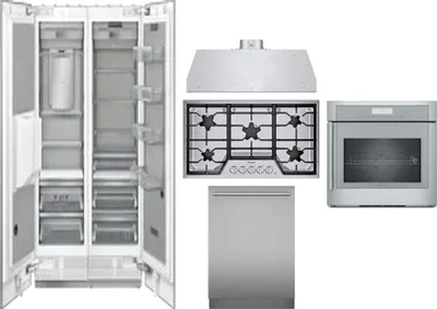 6 Piece Package Includes Refrigerator, Freezer, Cooktop, Wall Oven, Hood And Dishwasher