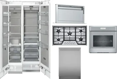 6 Piece Package Includes Refrigerator, Freezer, Cooktop, Wall Oven, Hood And Dishwasher