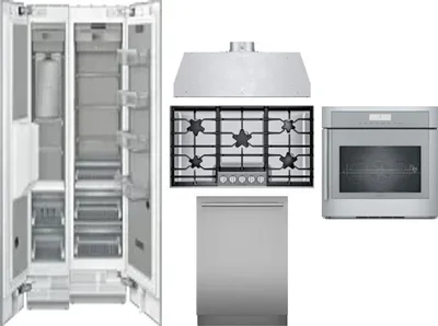 6 Piece Package Includes Refrigerator, Freezer, Cooktop, Wall Oven, Hood And Dishwasher