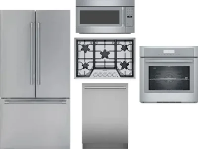 5 Piece Package Includes Refrigerator, Cooktop, Wall Oven, Microwave And Dishwasher