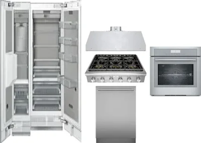 6 Piece Package Includes Refrigerator, Freezer, Cooktop, Wall Oven, Hood And Dishwasher
