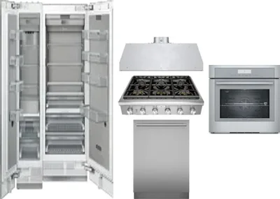 6 Piece Package Includes Refrigerator, Freezer, Cooktop, Wall Oven, Hood And Dishwasher