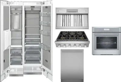 6 Piece Package Includes Refrigerator, Freezer, Cooktop, Wall Oven, Hood And Dishwasher