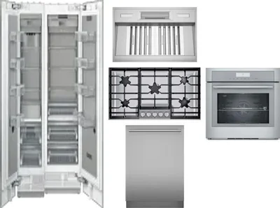6 Piece Package Includes Refrigerator, Freezer, Cooktop, Wall Oven, Hood And Dishwasher