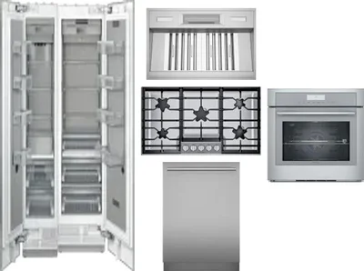 6 Piece Package Includes Refrigerator, Freezer, Cooktop, Wall Oven, Hood And Dishwasher