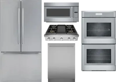5 Piece Package Includes Refrigerator, Cooktop, Wall Oven, Microwave And Dishwasher