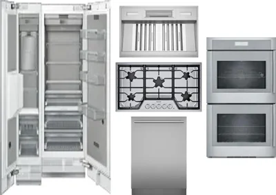 6 Piece Package Includes Refrigerator, Freezer, Cooktop, Wall Oven, Hood And Dishwasher