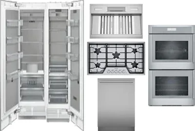 6 Piece Package Includes Refrigerator, Freezer, Cooktop, Wall Oven, Hood And Dishwasher