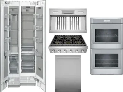 6 Piece Package Includes Refrigerator, Freezer, Cooktop, Wall Oven, Hood And Dishwasher