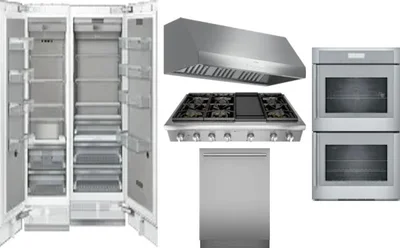 6 Piece Package Includes Refrigerator, Freezer, Cooktop, Wall Oven, Hood And Dishwasher