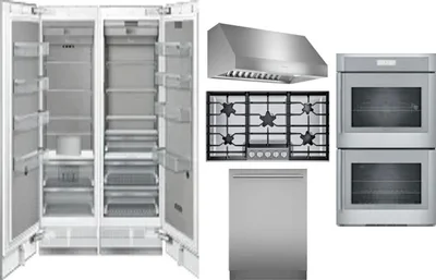 6 Piece Package Includes Refrigerator, Freezer, Cooktop, Wall Oven, Hood And Dishwasher