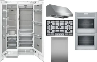 6 Piece Package Includes Refrigerator, Freezer, Cooktop, Wall Oven, Hood And Dishwasher